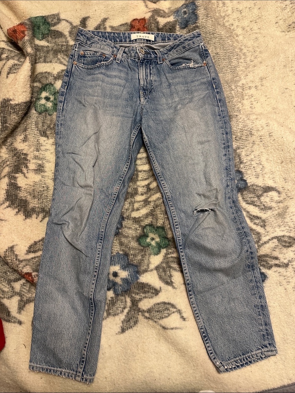 Well Worn Trave Denim Jeans 26 Rips Holes